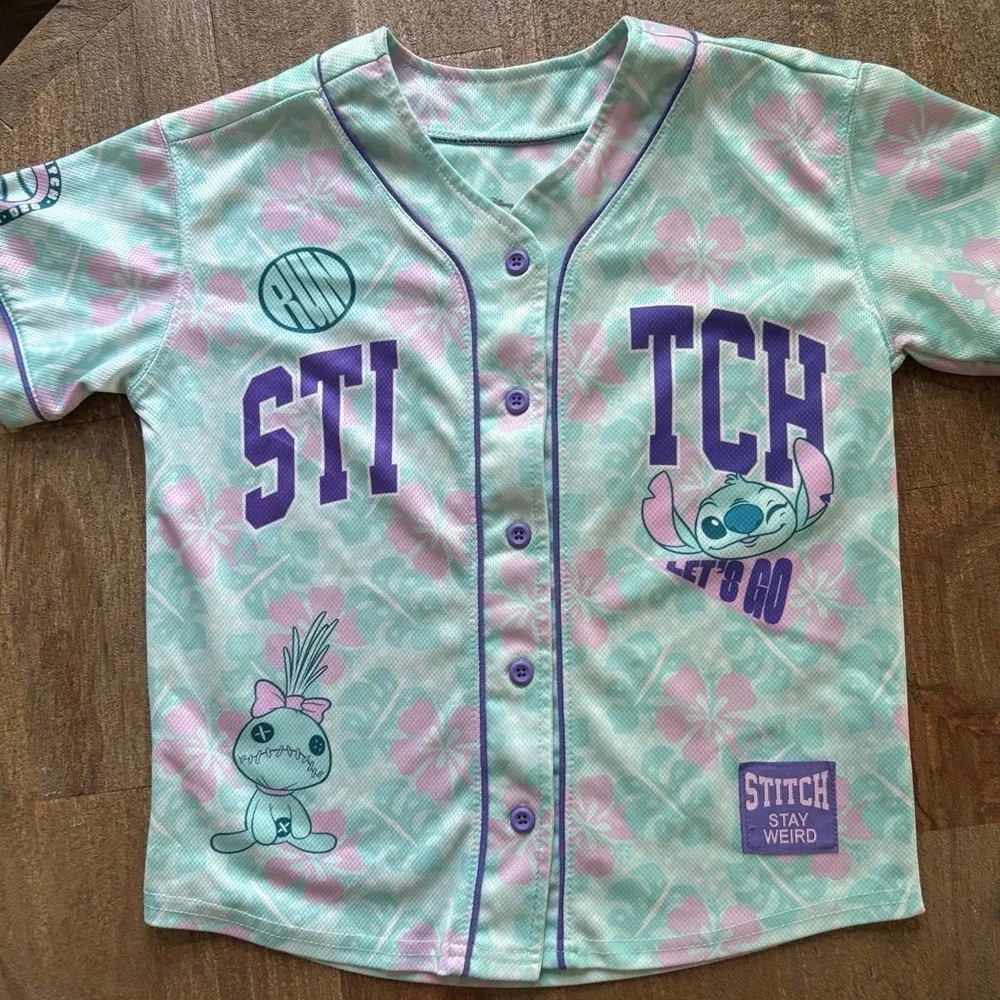 Disney Girl  Lilo & Stitch Baseball Jersey S Small (4-6)